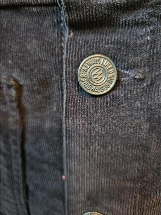 Mother Patch Pocket Denim corduroy button up mini skirt. Deep Blue. Size 24 - Picture 2 of 9